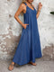 Iris | Stijlvolle Denim Maxi Jurk met Verstelbare Bandjes