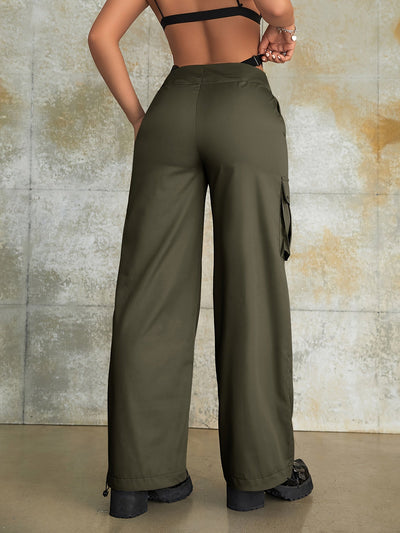 Ivie | Trendy High-Waist Cargo Pants with Pocket Details