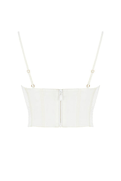 Ginessa - Ivory Draped Satin Corset