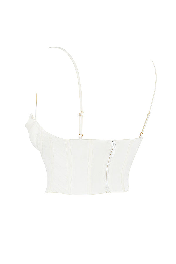 Ginessa - Ivory Draped Satin Corset