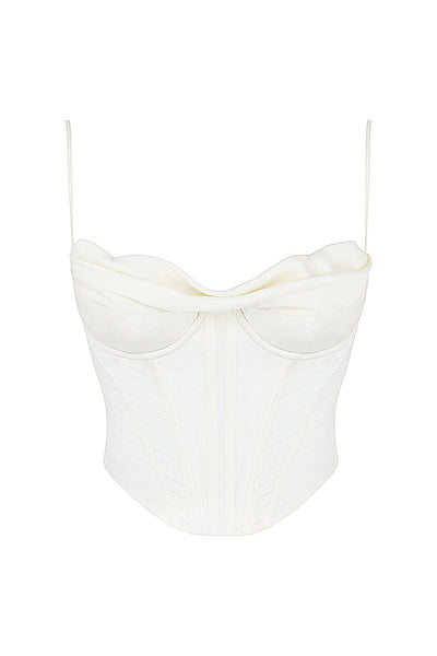 Ginessa - Ivory Draped Satin Corset