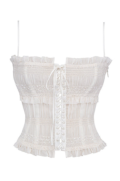 Geralinde - Ivory Corset with Sequins