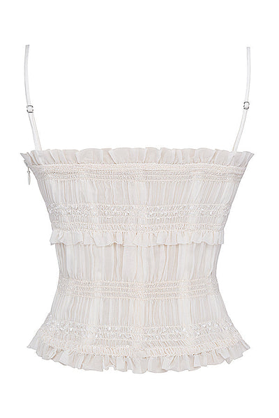 Geralinde - Ivory Corset with Sequins