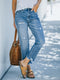 Izel | Vintage Straight Jeans with Frayed Hem 
