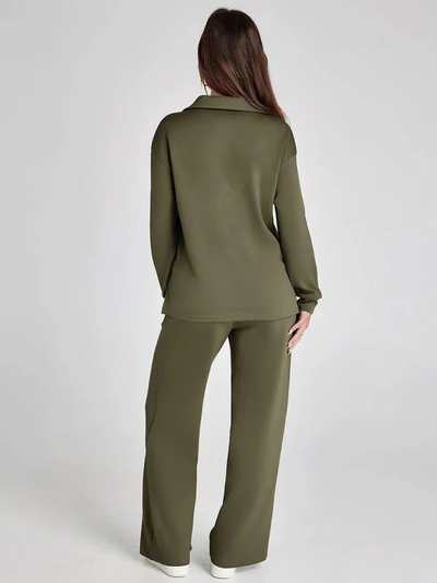 Tweedelige Lounge Set met Kraag – Casual Chic