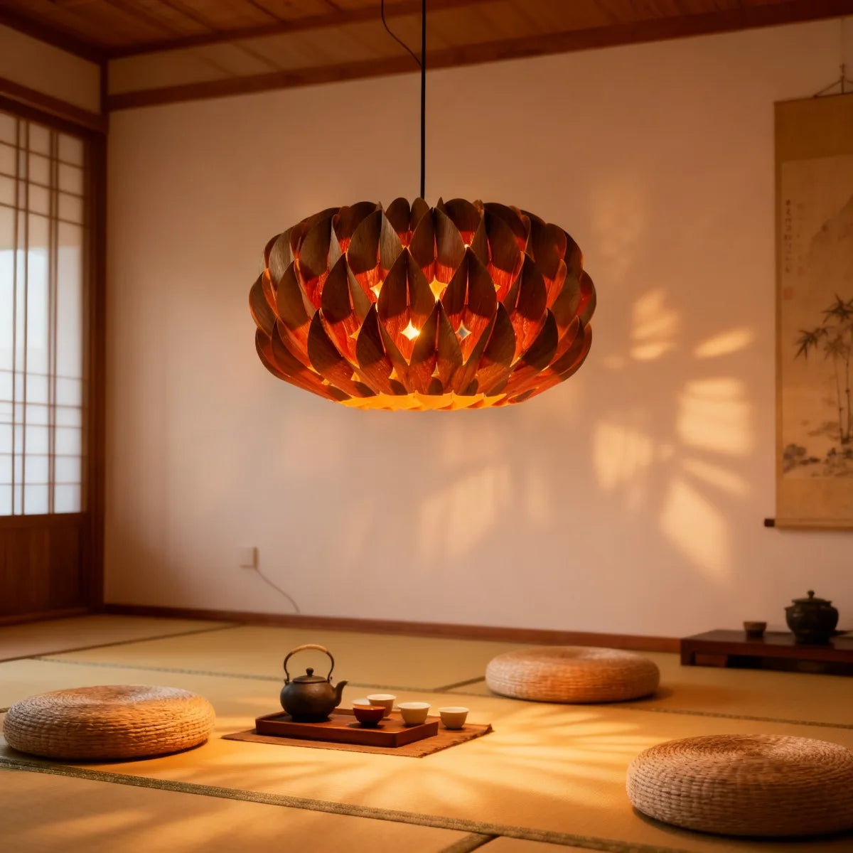 Aurelion - Japandi Veneer Pendant Light