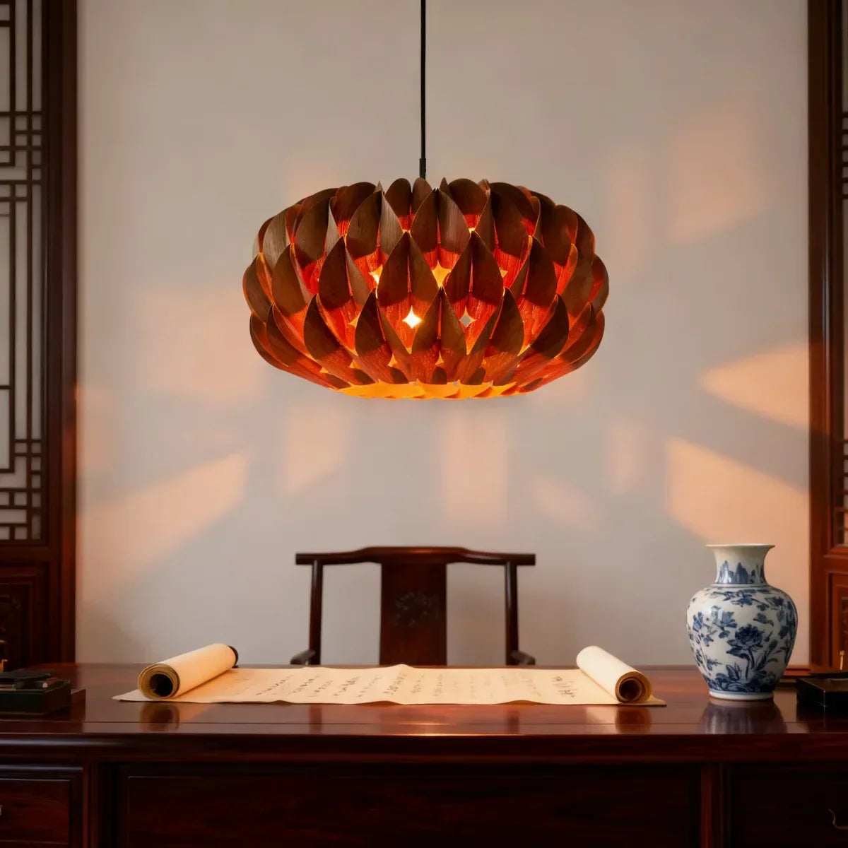 Aurelion - Japandi Veneer Pendant Light