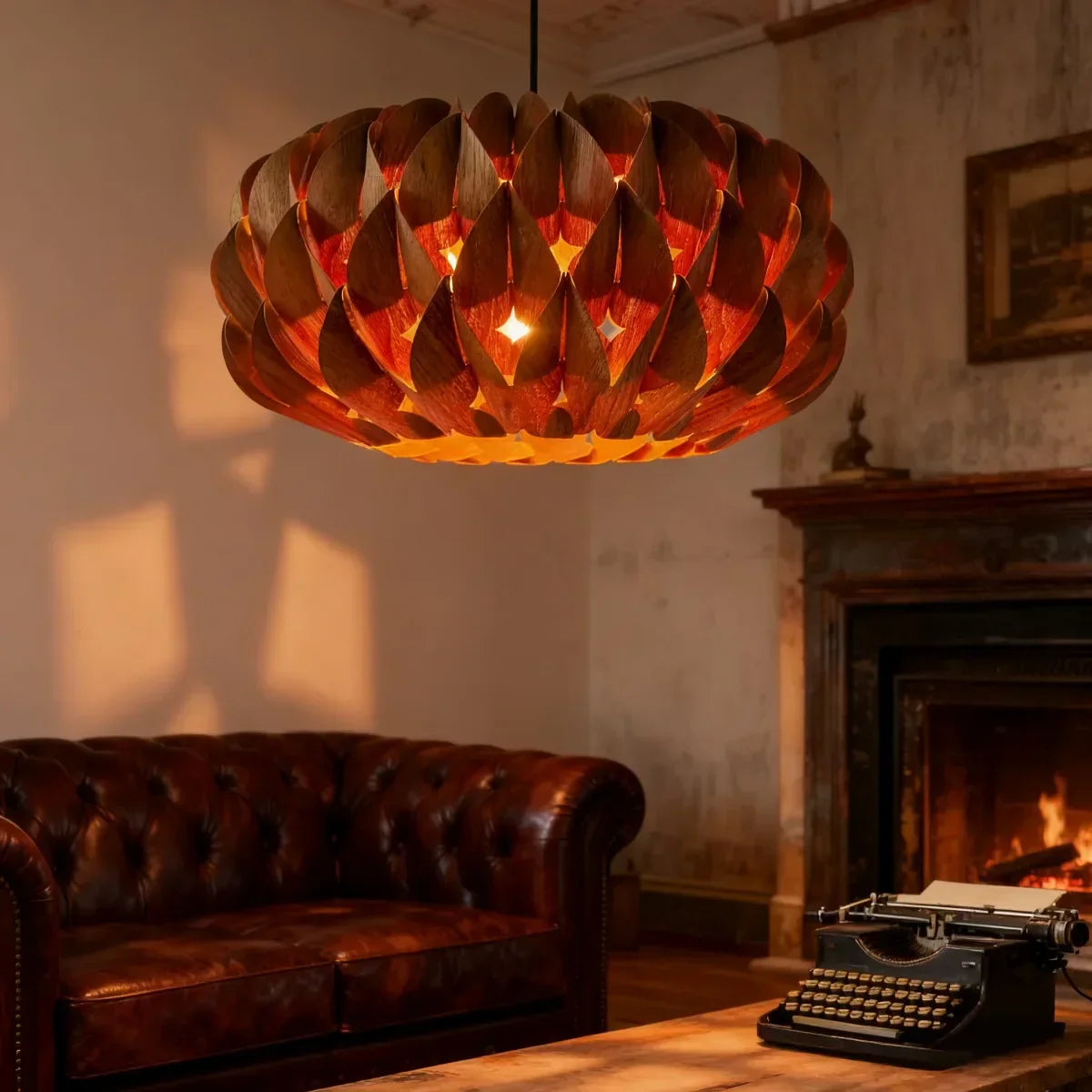 Aurelion - Japandi Veneer Pendant Light