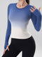 Jade | Sporty Long-Sleeved Top with Trendy Gradient