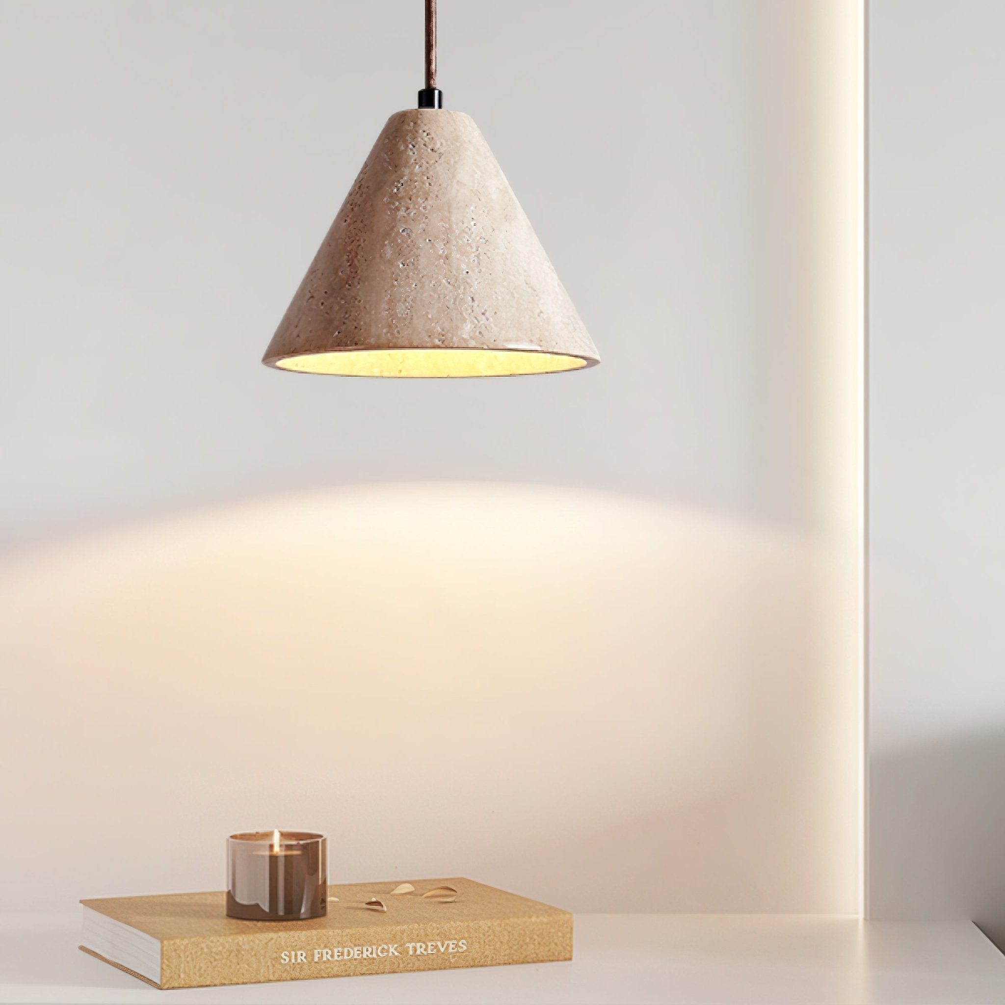 Elmord - Woven Travertine Pendant Light Adjustable Height