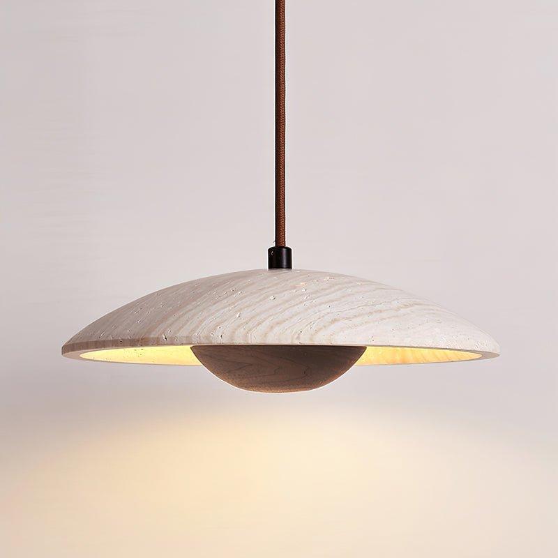 Rabien - Adjustable Travertine Woven Wood Pendant Light