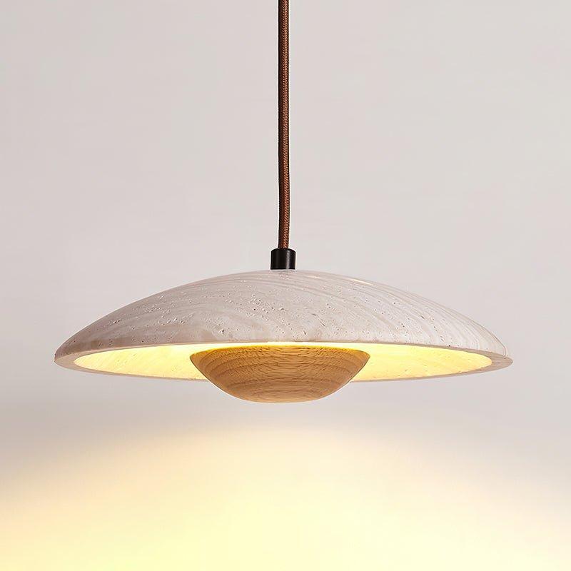 Rabien - Adjustable Travertine Woven Wood Pendant Light