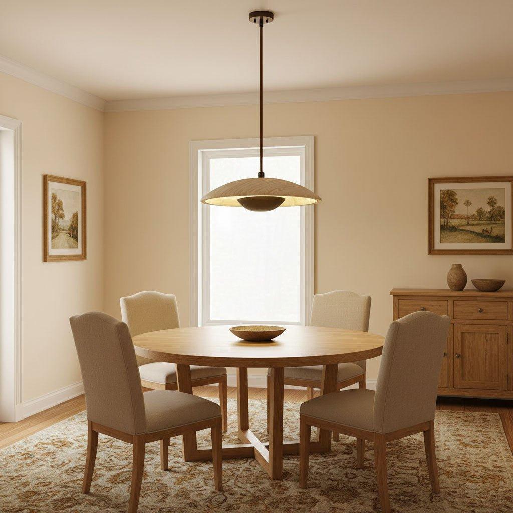 Rabien - Adjustable Travertine Woven Wood Pendant Light