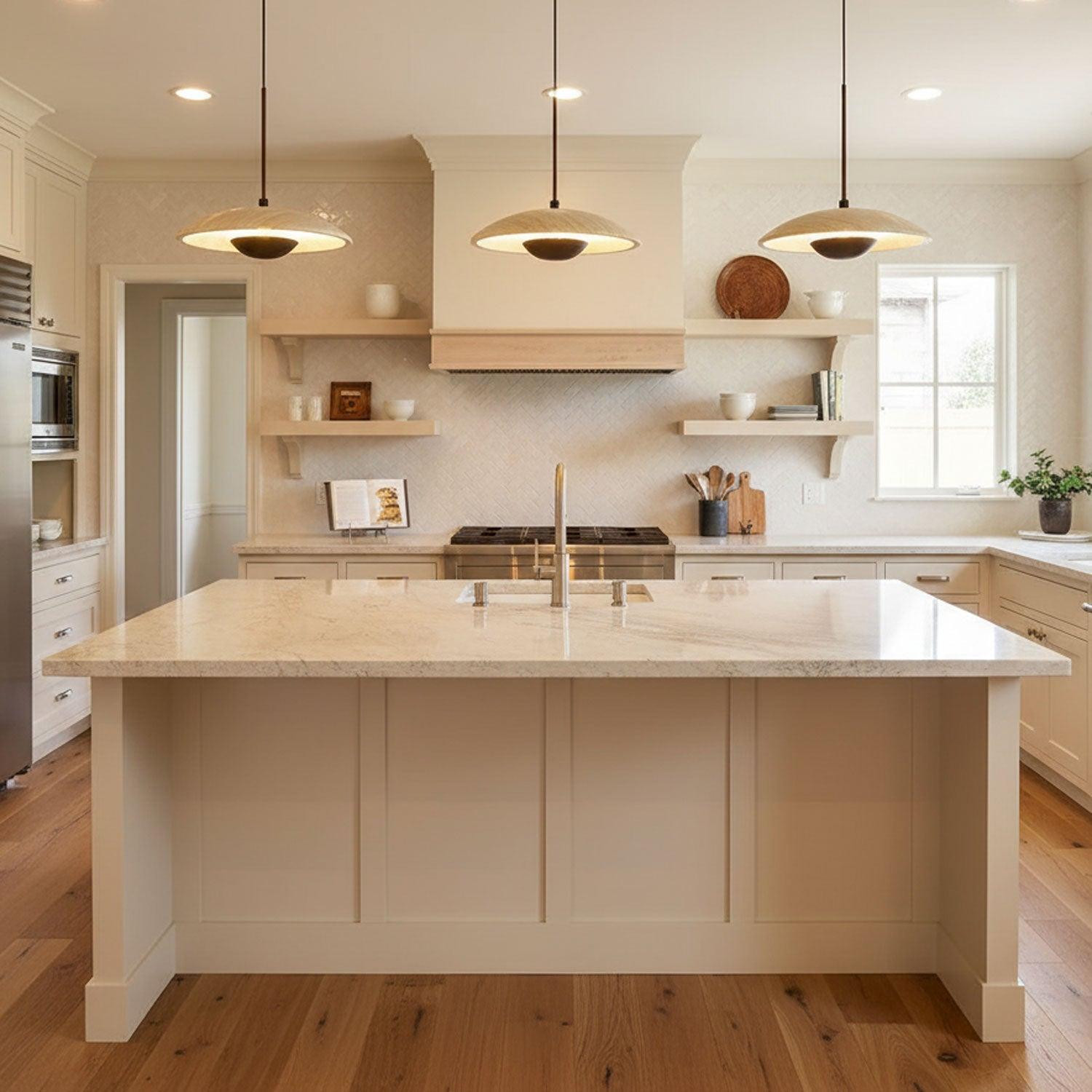 Rabien - Adjustable Travertine Woven Wood Pendant Light