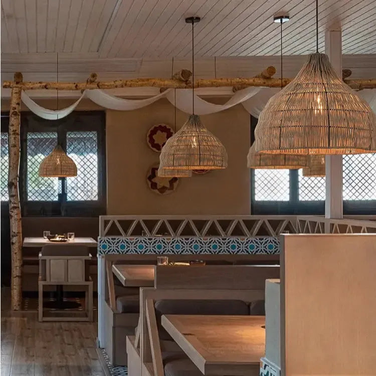 Noryu - Japanese Wooden Woven Handmade Pendant Light