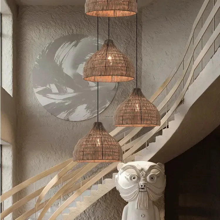 Noryu - Japanese Wooden Woven Handmade Pendant Light