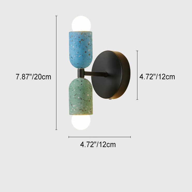 Ednora – Wabi Sabi Cement Wall Sconce Cylinder 2 Light