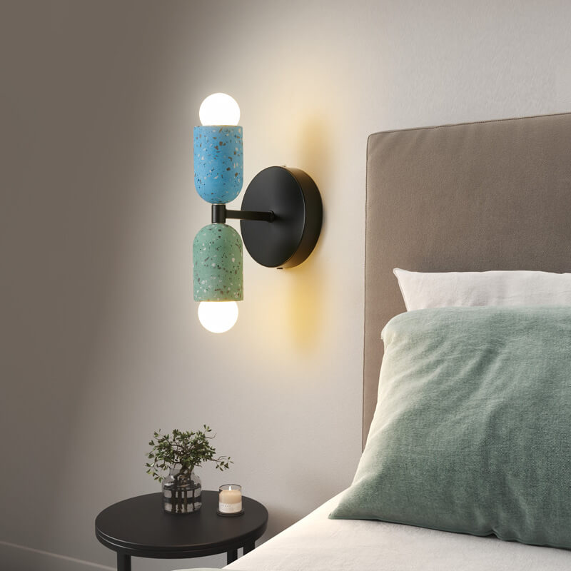 Ednora – Wabi Sabi Cement Wall Sconce Cylinder 2 Light