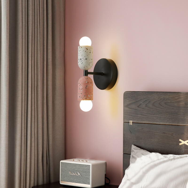 Ednora – Wabi Sabi Cement Wall Sconce Cylinder 2 Light