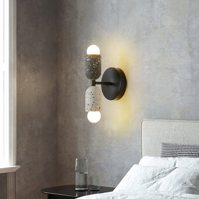 Ednora – Wabi Sabi Cement Wall Sconce Cylinder 2 Light