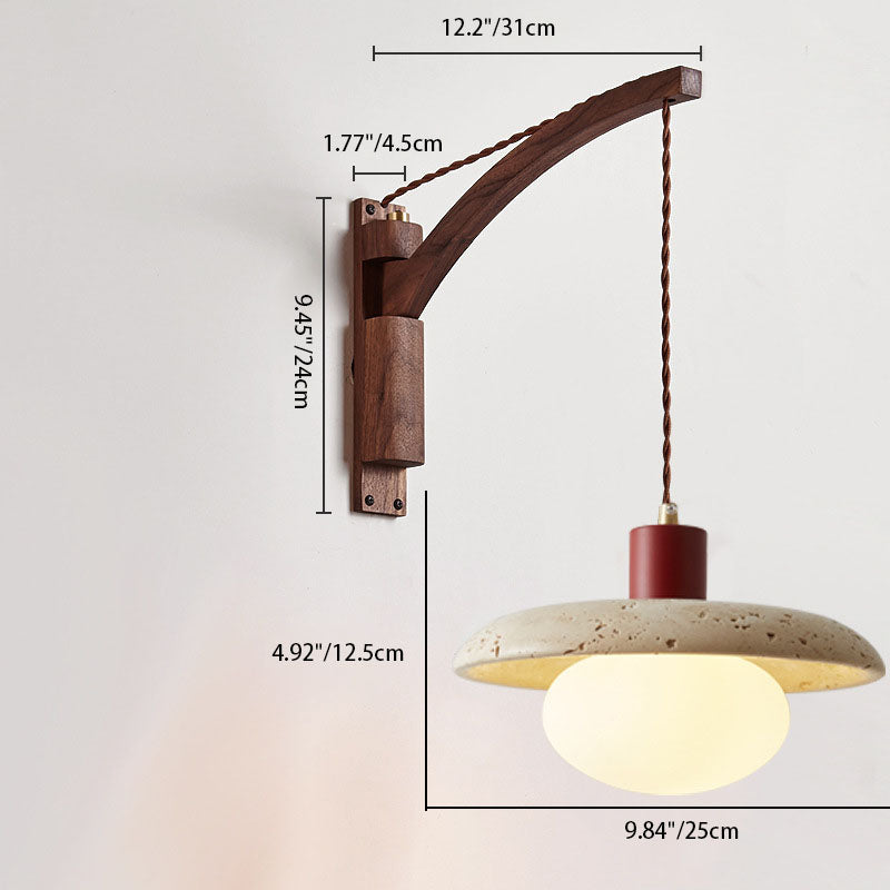 Lurevia – Wabi Sabi Wood Glass Dome Wall Sconce 1 Light