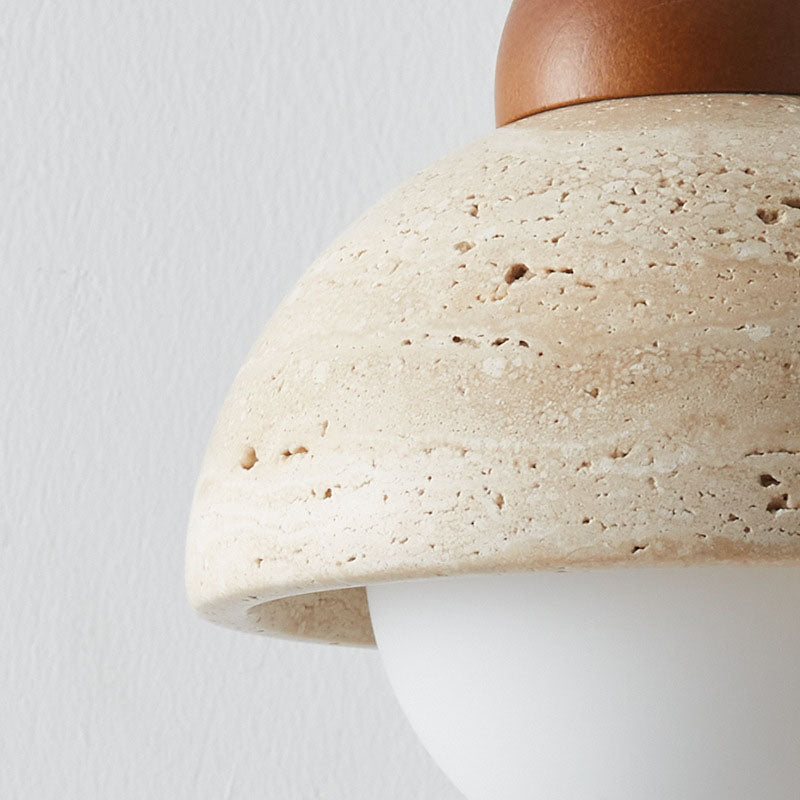 Lurevia – Wabi Sabi Wood Glass Dome Wall Sconce 1 Light