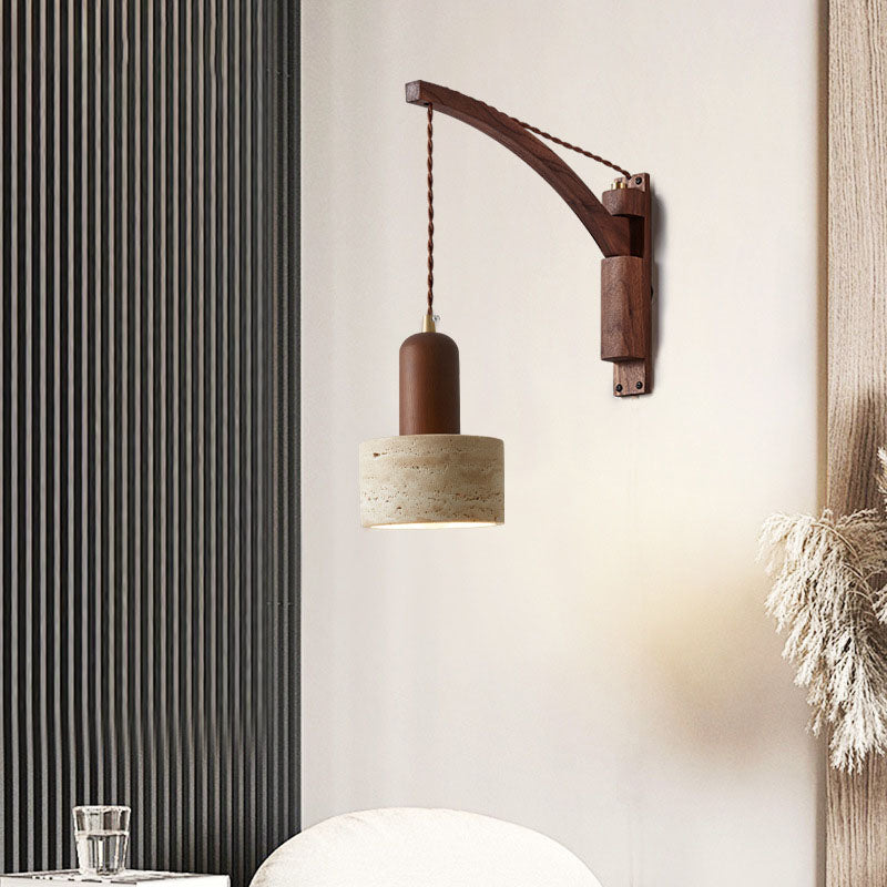 Lurevia – Wabi Sabi Wood Glass Dome Wall Sconce 1 Light