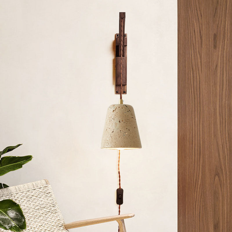 Lurevia – Wabi Sabi Wood Glass Dome Wall Sconce 1 Light