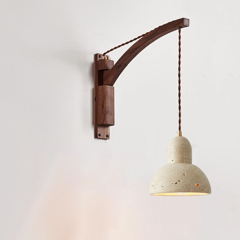 Lurevia – Wabi Sabi Wood Glass Dome Wall Sconce 1 Light