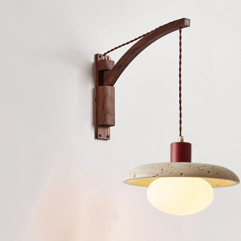 Lurevia – Wabi Sabi Wood Glass Dome Wall Sconce 1 Light