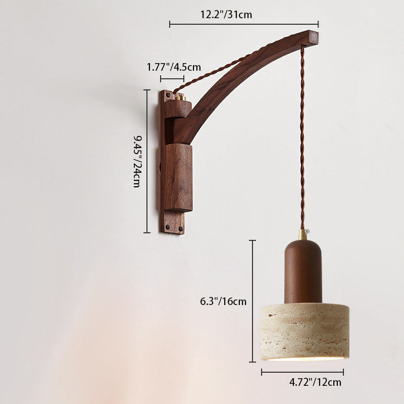 Lurevia – Wabi Sabi Wood Glass Dome Wall Sconce 1 Light