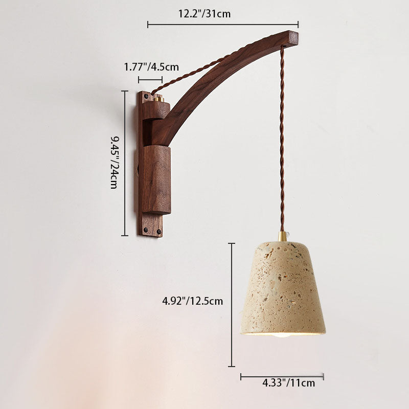 Lurevia – Wabi Sabi Wood Glass Dome Wall Sconce 1 Light