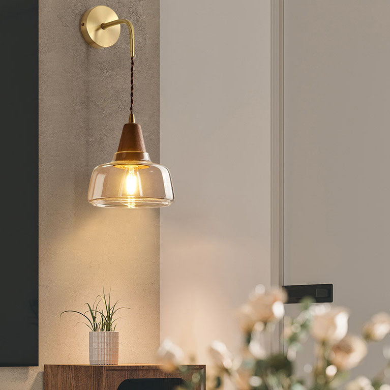 Kiyora – Japanese Glass Cone Wall Sconce Lamp 1 Light
