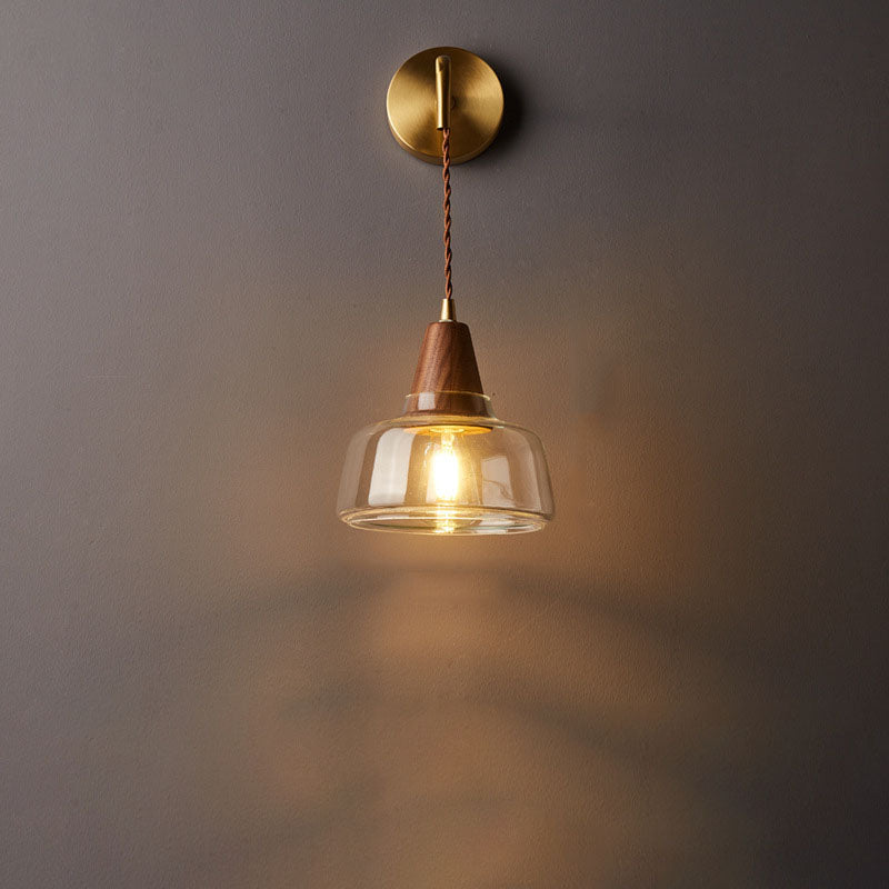 Kiyora – Japanese Glass Cone Wall Sconce Lamp 1 Light