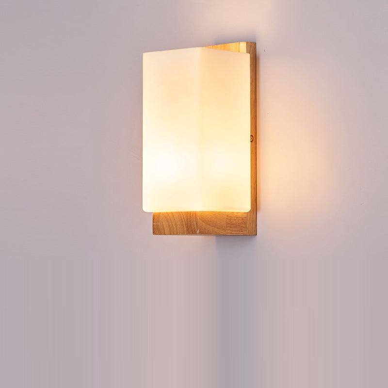 Hikari – Japanese Wood Glass LED Wall Sconce Rectangle