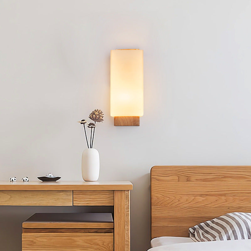 Hikari – Japanese Wood Glass LED Wall Sconce Rectangle