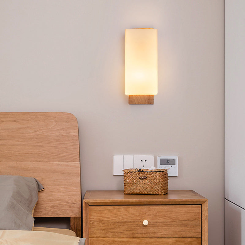 Hikari – Japanese Wood Glass LED Wall Sconce Rectangle