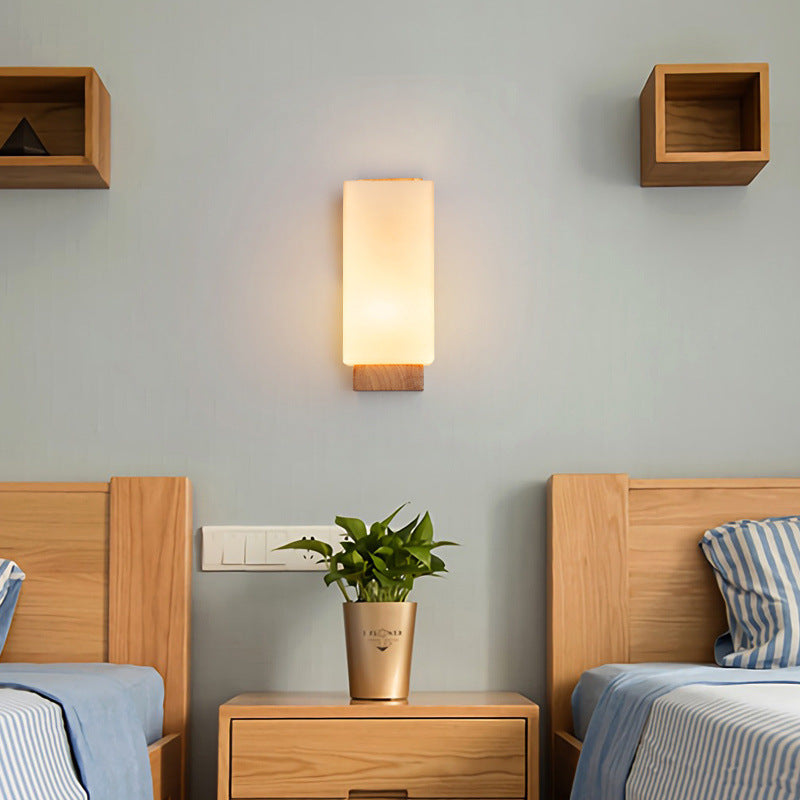 Hikari – Japanese Wood Glass LED Wall Sconce Rectangle