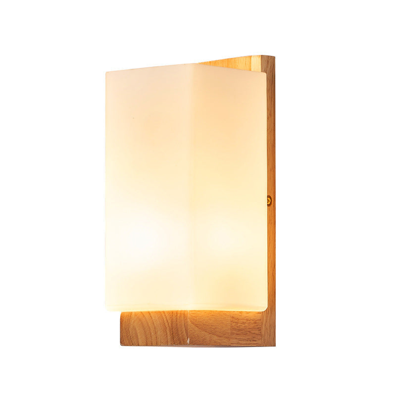 Hikari – Japanese Wood Glass LED Wall Sconce Rectangle