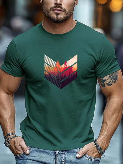 Joel | Men's T-Shirt with Mountain Climbing Print - Casual and Breathable 