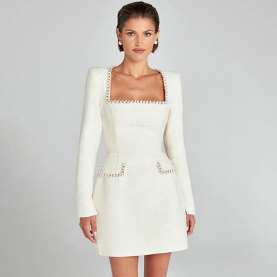 Josie | Elegant Mini Jurk met Parelaccenten