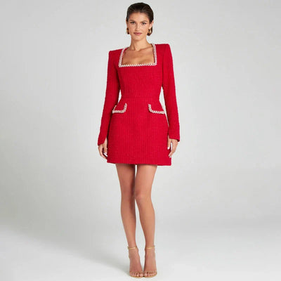 Josie | Elegant Mini Jurk met Parelaccenten