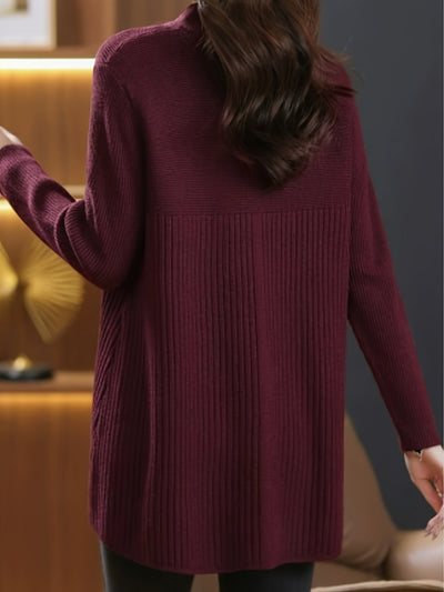 Judy | Stylish Knitted Sweater with Buttons and Stand-Up Collar