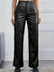 Kaye - High-waisted leather pants