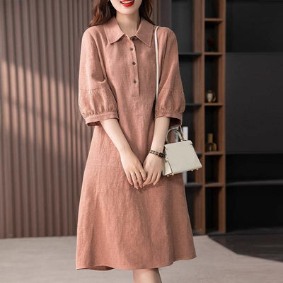 Kaat | Elegante Midi Jurk met Knoopsluiting