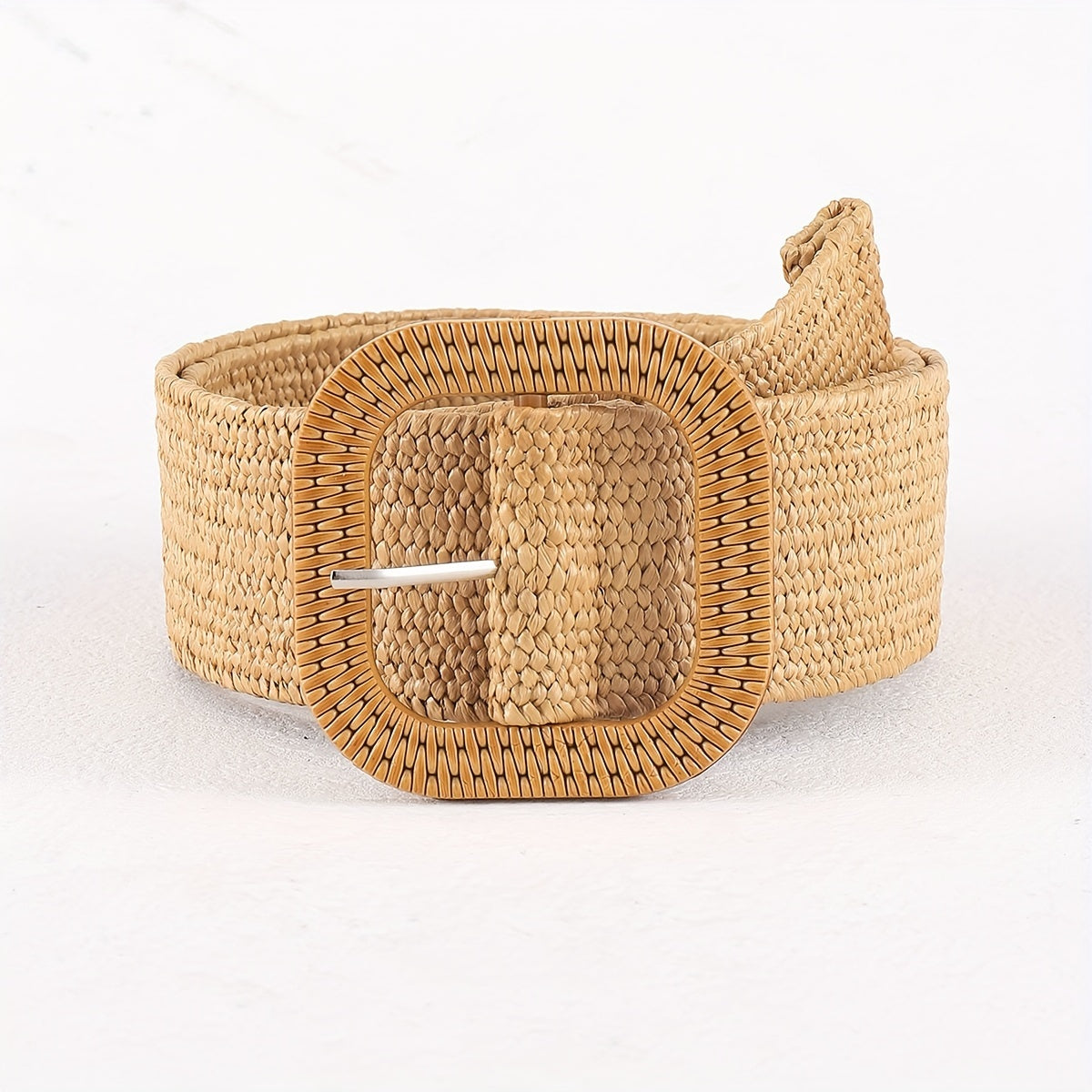 Kaitlyn | Elegant Boho Braided Belt with Square Buckle 