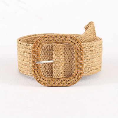 Kaitlyn | Elegant Boho Braided Belt with Square Buckle 