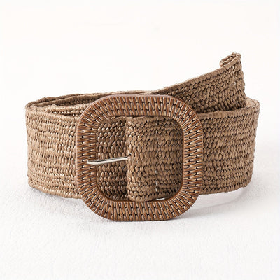 Kaitlyn | Elegant Boho Braided Belt with Square Buckle 