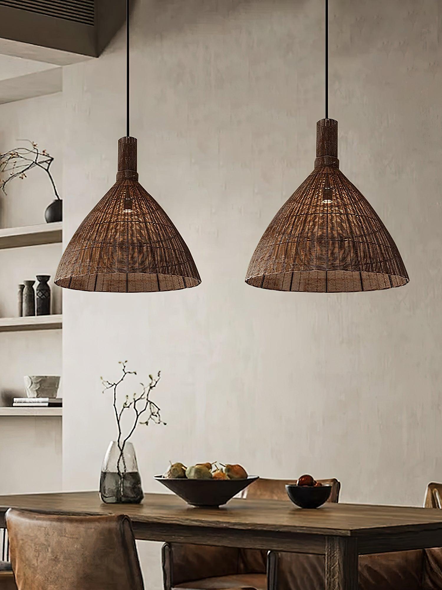 Nythera – Natural Rattan Artistic Pendant Light