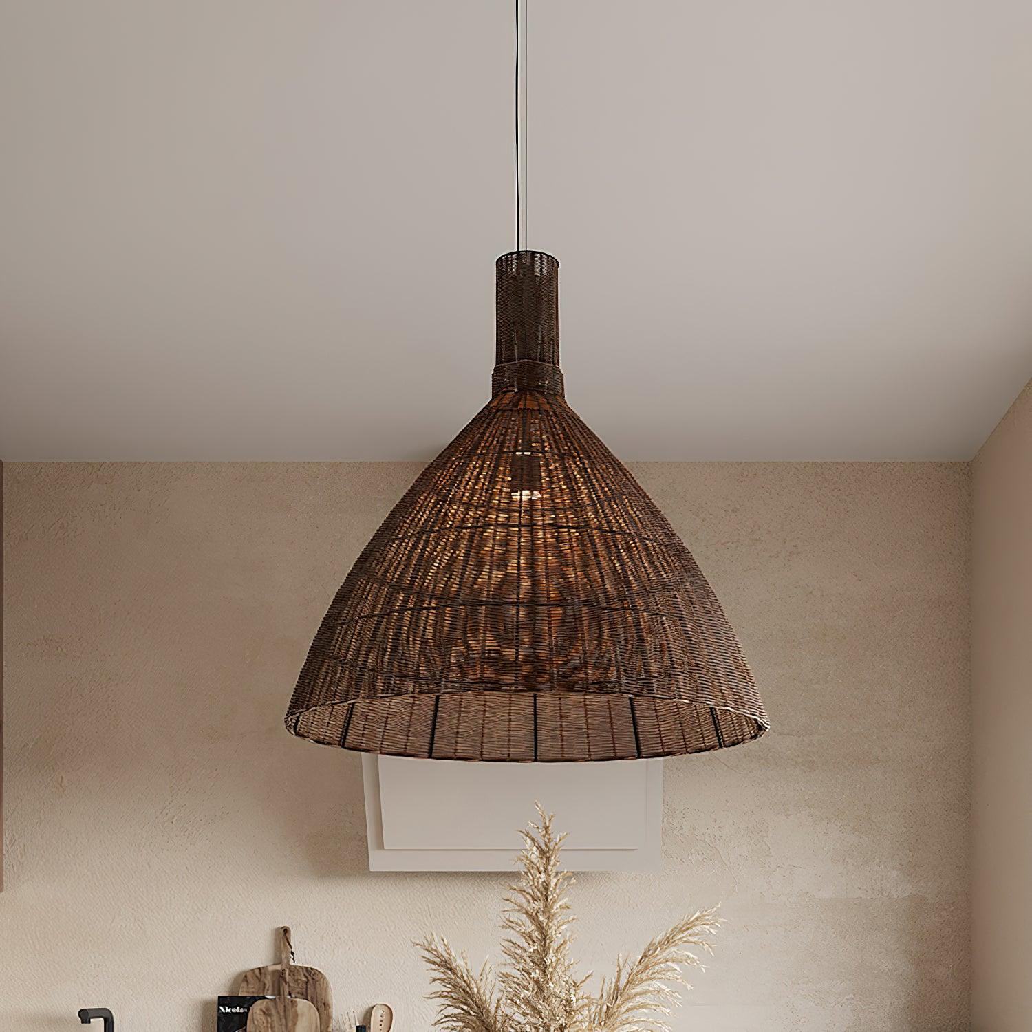 Nythera – Natural Rattan Artistic Pendant Light